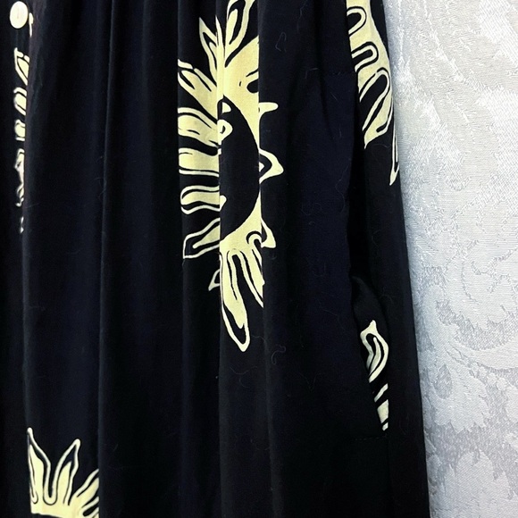 Paco’s Paradise Black Sun Print Sleeveless Button Front Hippie Dress Size M GUC - Picture 4 of 5